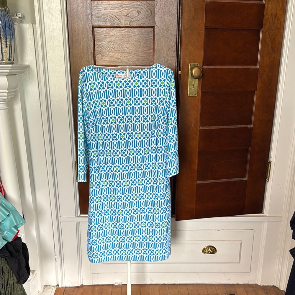 Jude Connally Blue and White Dress